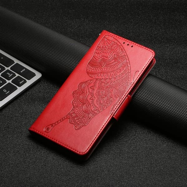 Fjärilar iPhone 13 Pro Max Plånboksfodral - Röd