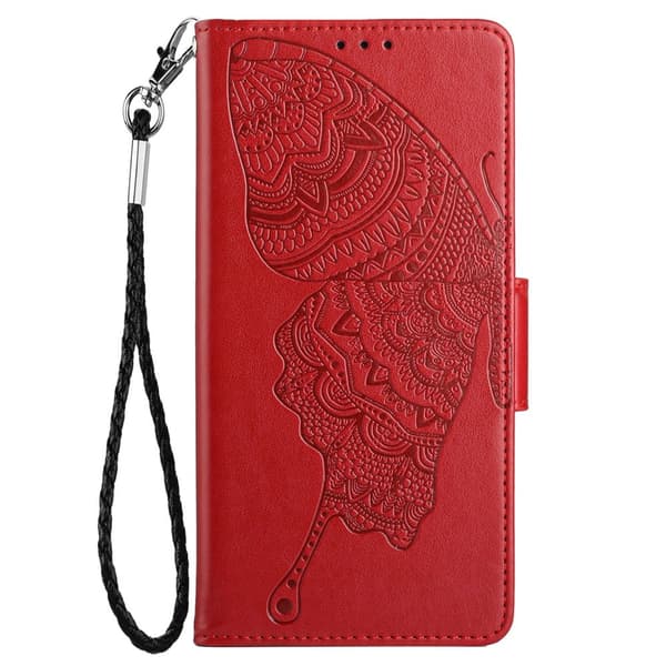 Fjärilar iPhone 13 Pro Max Plånboksfodral - Röd