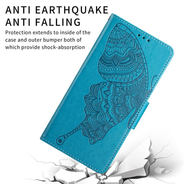 Fjärilar iPhone 13 Pro Plånboksfodral - Blå