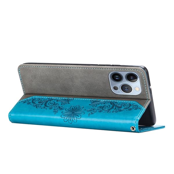 Fjärilar iPhone 13 Pro Plånboksfodral - Blå