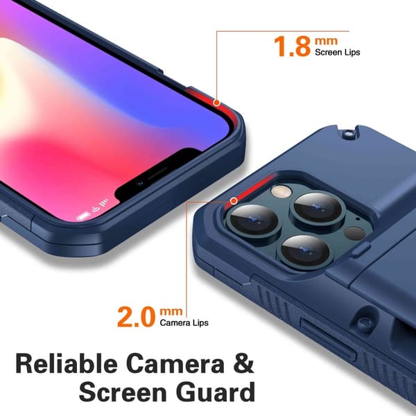 iPhone 13 Pro Max Skal Med Kortfack - Blå