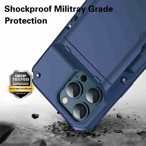 iPhone 13 Pro Max Skal Med Kortfack - Blå