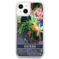 Miniatyrbild 2 av 8: Guess iPhone 13 mini Skal Flower Liquid Glitter - Blå