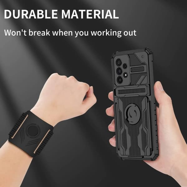 Hybrid skal med handledsband till Galaxy A33 5G - Svart