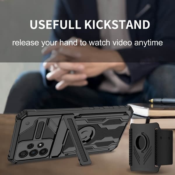 Hybrid skal med handledsband till Galaxy A33 5G - Svart
