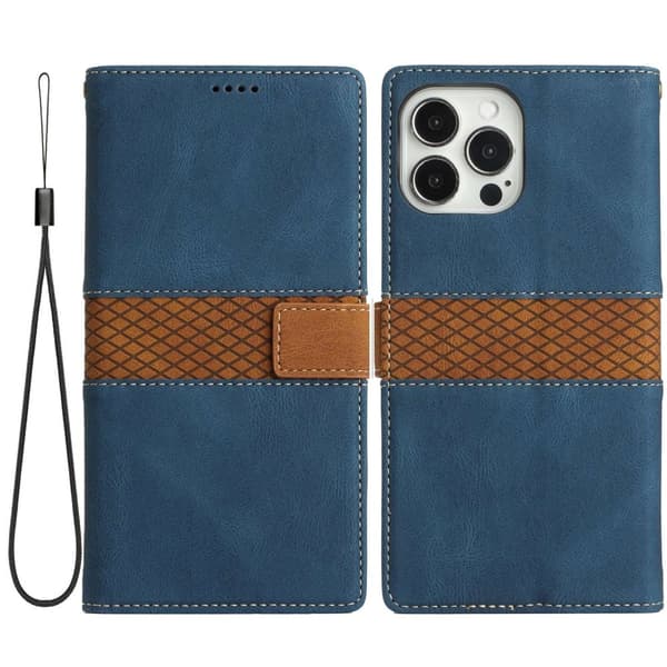 Splicing Design iPhone 13 Pro Plånboksfodral - Blå