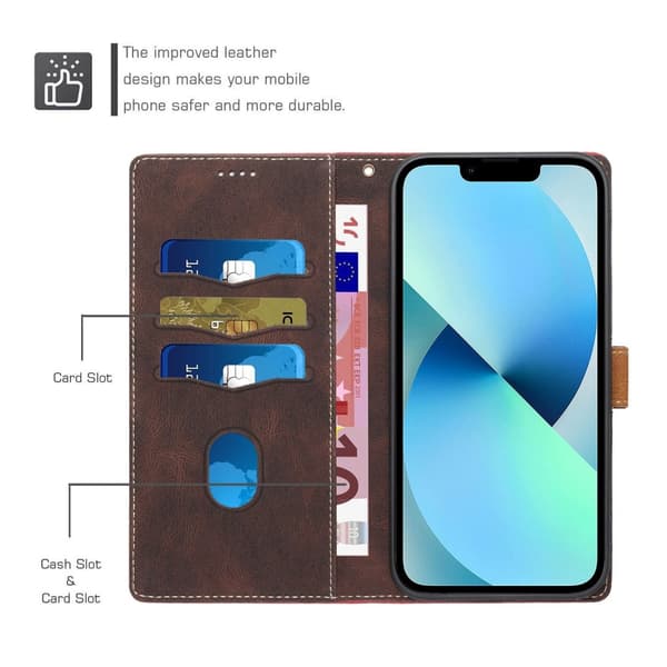 Splicing Design iPhone 7/8/SE 2020/SE 2022 Plånboksfodral  - Brun