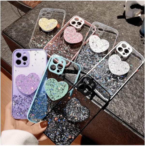 Heart Pop Grip Skal iPhone 13 Pro - Vit