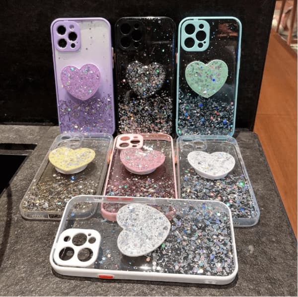 Heart Pop Grip Skal iPhone 13 Pro - Vit