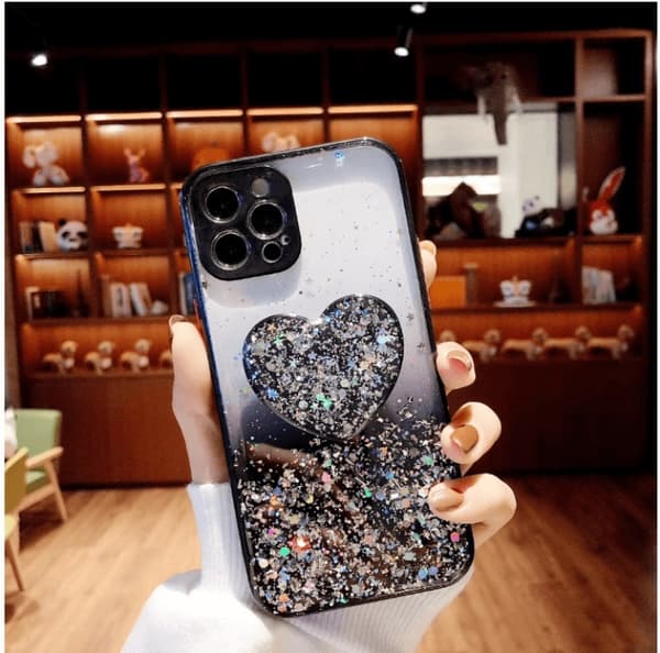 Heart Pop Grip Skal iPhone 13 Pro - Svart