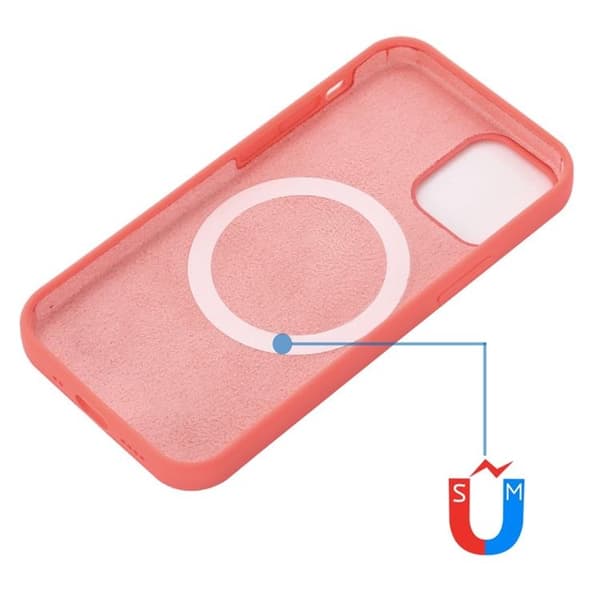 Liquid Silicone MagSafe Magnetic Skal iPhone 12 Pro Max - Skrikrosa