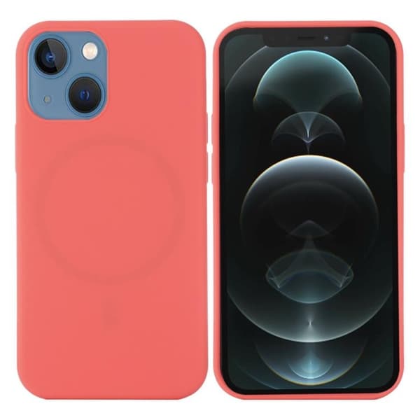 Liquid Silicone MagSafe Magnetic Skal iPhone 12 Pro Max - Skrikrosa