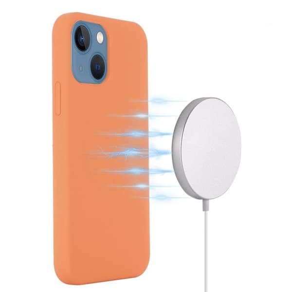 Liquid Silicone MagSafe Magnetic Skal iPhone 12 Pro Max - Orange