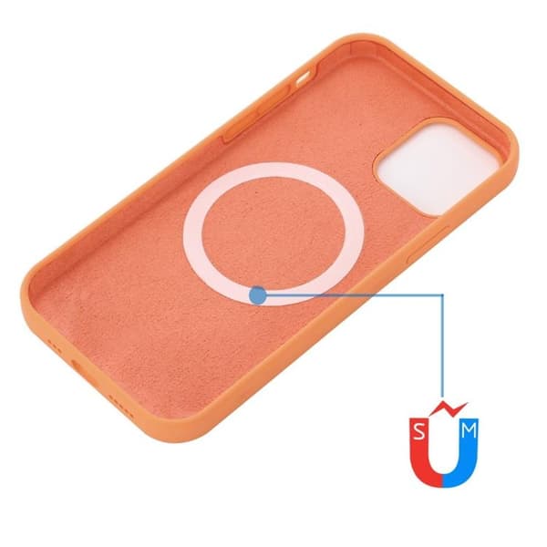 Liquid Silicone MagSafe Magnetic Skal iPhone 12 Pro Max - Orange