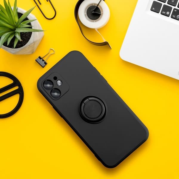 Forcell iPhone 7/8/SE (2020/2022) Skal Silikon Ring - Svart