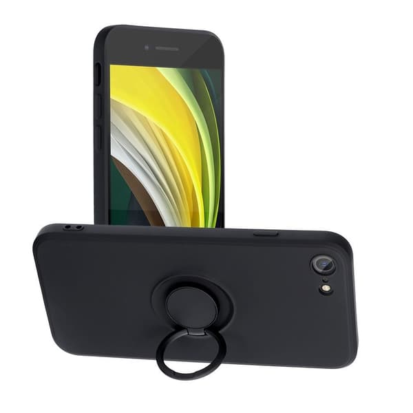 Forcell iPhone 7/8/SE (2020/2022) Skal Silikon Ring - Svart