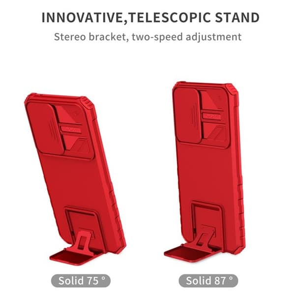 Galaxy A33 5G Skal Kickstand Kameraskydd Slide - Röd