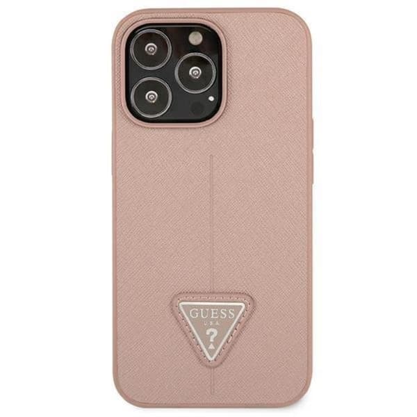 Guess iPhone 13 Pro/13 Skal Saffiano Triangle Logo - Rosa