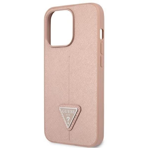 Guess iPhone 13 Pro/13 Skal Saffiano Triangle Logo - Rosa