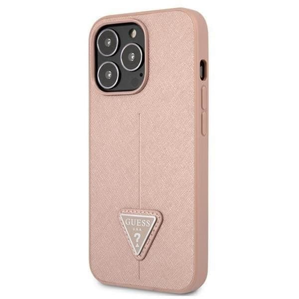 Guess iPhone 13 Pro/13 Skal Saffiano Triangle Logo - Rosa