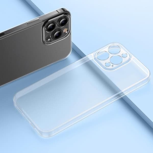 Baseus iPhone 13 Pro Max Skal Frosted Glass med Gelram - Transparent