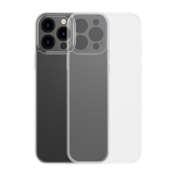 Baseus iPhone 13 Pro Max Skal Frosted Glass med Gelram - Transparent