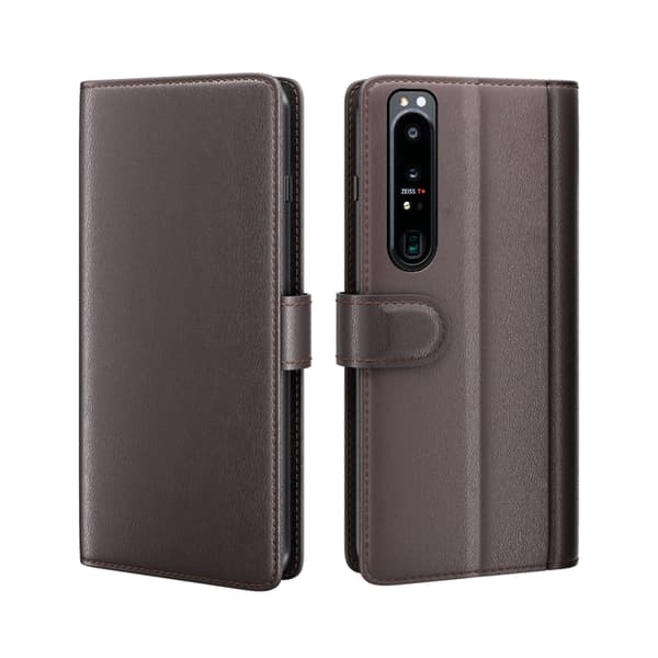 Sony Xperia 1 IV Plånboksfodral Äkta Läder - Brun