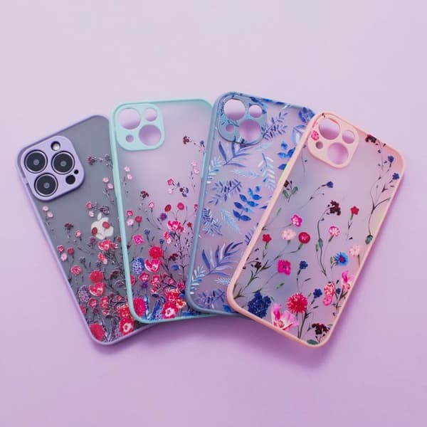 iPhone 13 Pro Max Skal Design Floral - Blå