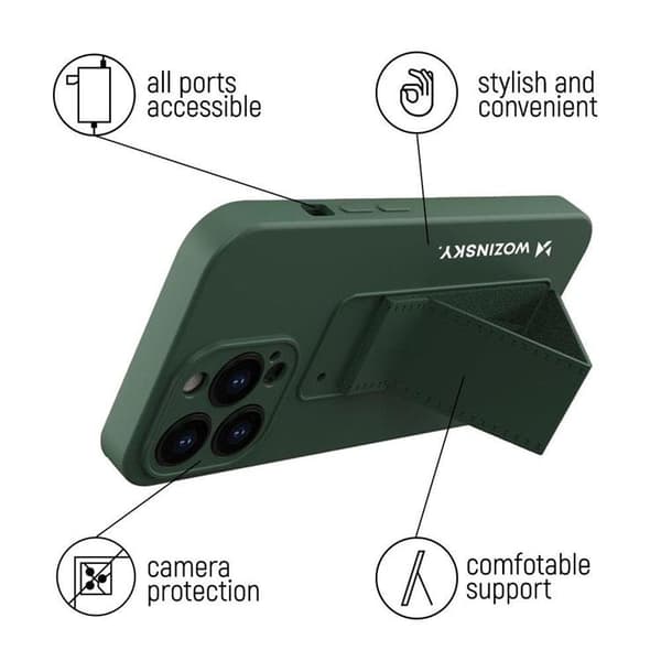 Wozinsky Galaxy A13 5G Skal Kickstand Silicone - Marinblå