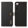 Miniatyrbild 1 av 9: KHAZNEH Sony Xperia 10 IV Plånboksfodral Äkta Läder RFID - Svart