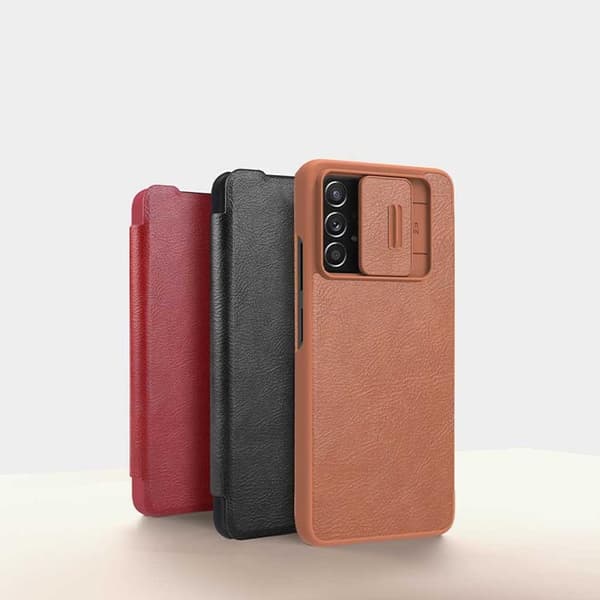 Nillkin Galaxy A73 Fodral Qin läder Holster - Röd