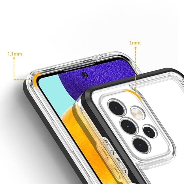 Galaxy A73 Skal Clear 3in1 Frame Gel - Svart