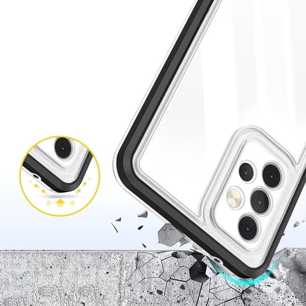 Galaxy A73 Skal Clear 3in1 Frame Gel - Svart