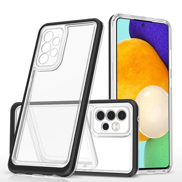 Galaxy A73 Skal Clear 3in1 Frame Gel - Svart
