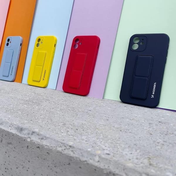 Wozinsky Galaxy A73 Skal Kickstand Silicone - Marinblå