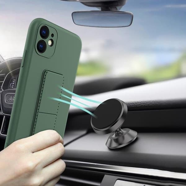 Wozinsky Galaxy A73 Skal Kickstand Silicone - Marinblå