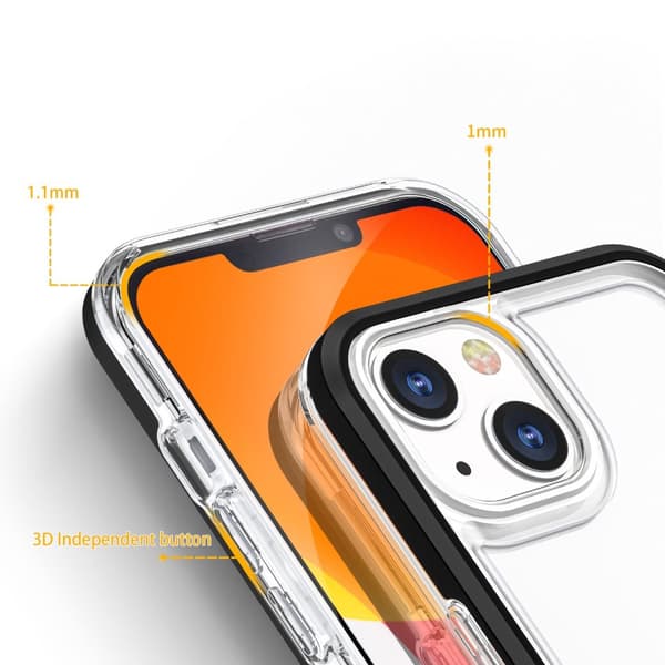 iPhone 13 mini Skal Clear 3in1 Gel - Svart