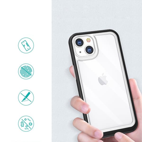 iPhone 13 mini Skal Clear 3in1 Gel - Svart