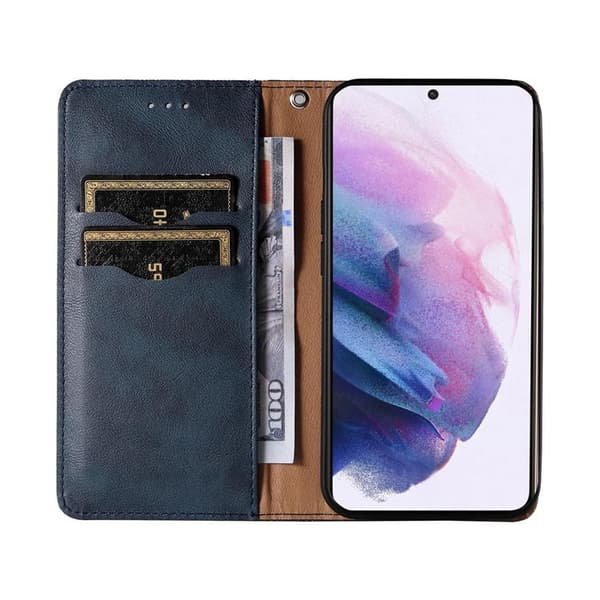 Galaxy S22 Ultra Plånboksfodral Magnet Strap - Blå
