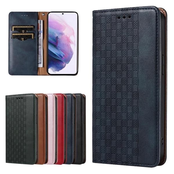 Galaxy S22 Ultra Plånboksfodral Magnet Strap - Blå