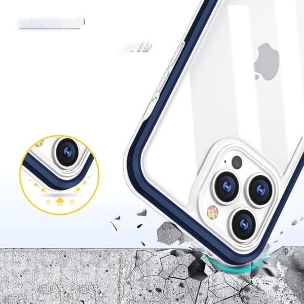 iPhone 13 Pro Max Skal Clear 3in1 - Blå