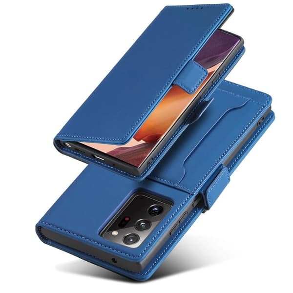 Galaxy S22 Ultra Plånboksfodral Magnet Stand - Blå