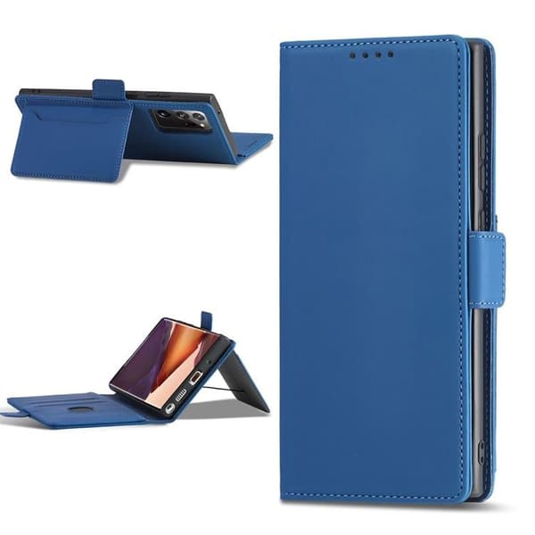 Galaxy S22 Ultra Plånboksfodral Magnet Stand - Blå