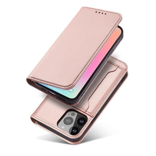 iPhone 12 Pro Max Plånboksfodral Magnet Stand - Rosa