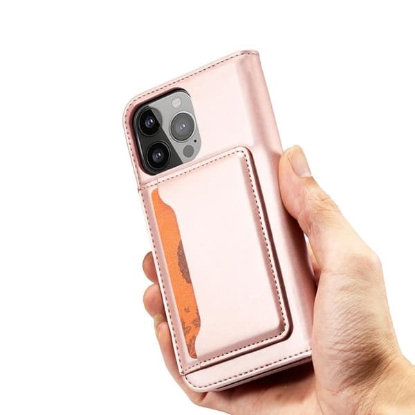 iPhone 12 Pro Max Plånboksfodral Magnet Stand - Rosa