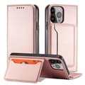 Miniatyrbild 1 av 11: iPhone 12 Pro Plånboksfodral Magnet Stand - Rosa