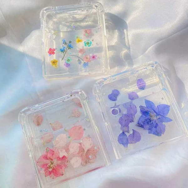 Samsung Galaxy Z FLIP 3 - gennemsigtig skal med tørrede blomster