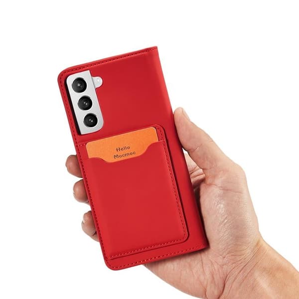 Galaxy S22 Plus Plånboksfodral Magnet Stand - Röd