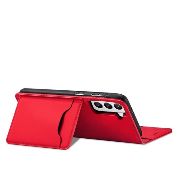 Galaxy S22 Plus Plånboksfodral Magnet Stand - Röd