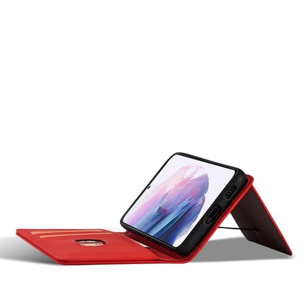 Galaxy S22 Plus Plånboksfodral Magnet Stand - Röd